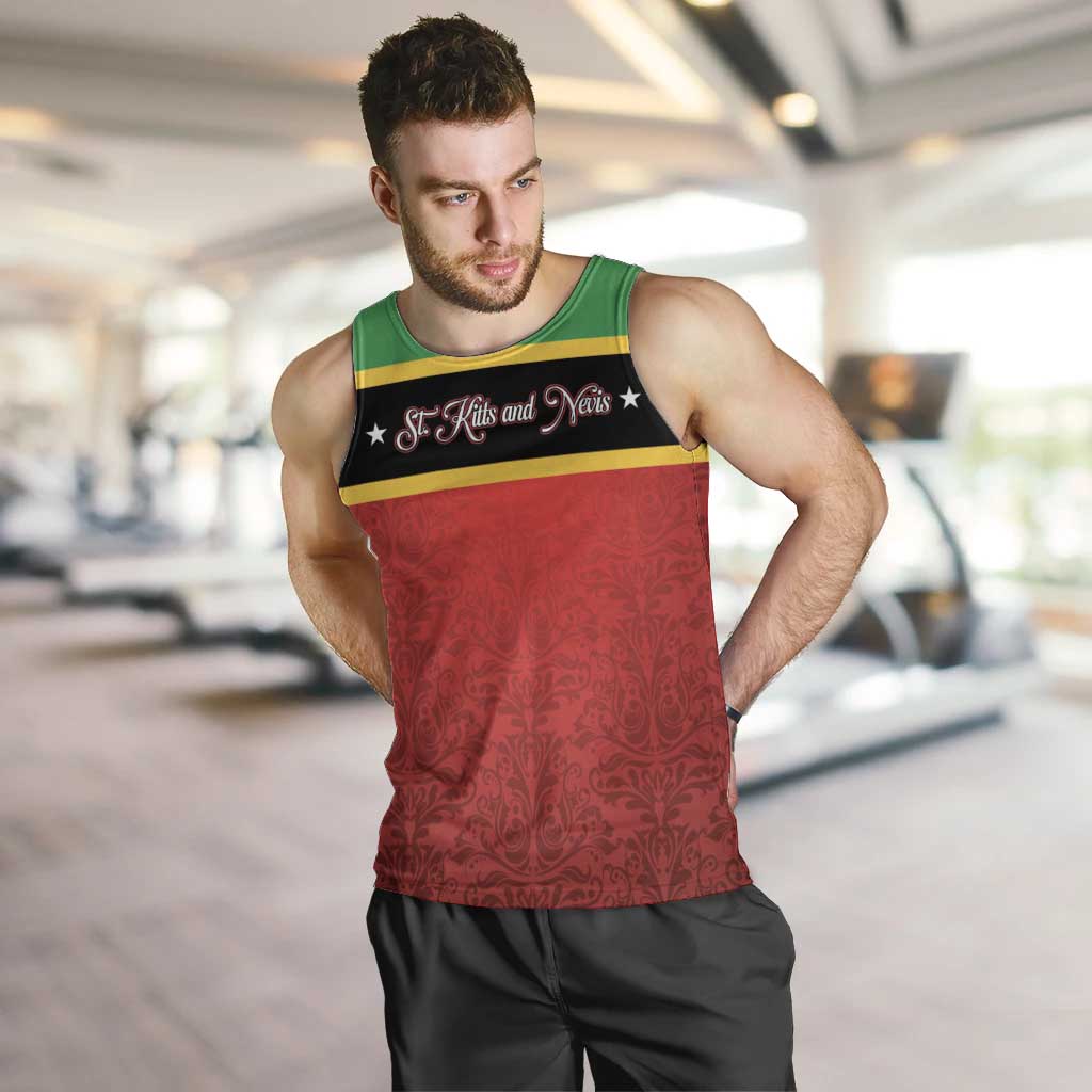 Personalized Saint Kitts and Nevis Royal Pattern Men Tank Top - Wonder Print Shop