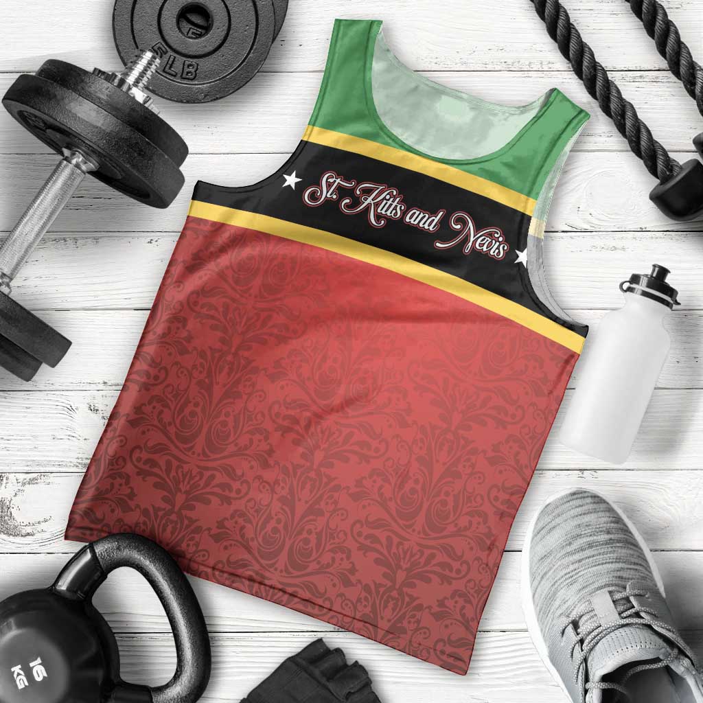 Personalized Saint Kitts and Nevis Royal Pattern Men Tank Top - Wonder Print Shop