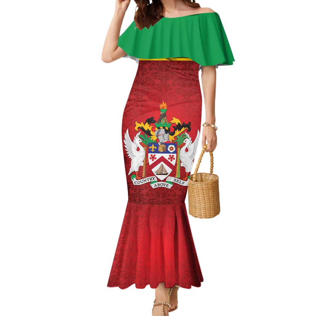 Personalized Saint Kitts and Nevis Royal Pattern Mermaid Dress - Wonder Print Shop