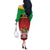 Personalized Saint Kitts and Nevis Royal Pattern Off The Shoulder Long Sleeve Dress - Wonder Print Shop