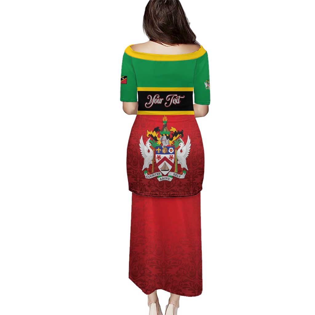 Personalized Saint Kitts and Nevis Royal Pattern Puletasi - Wonder Print Shop