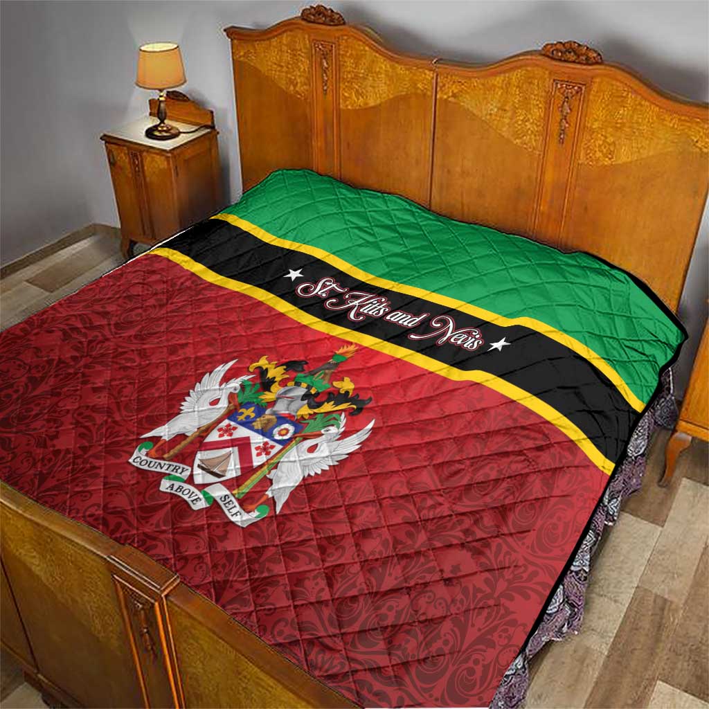 Saint Kitts and Nevis Royal Pattern Quilt - Wonder Print Shop