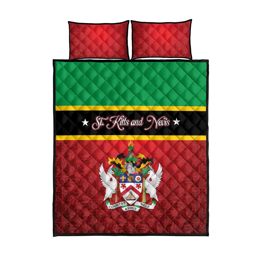 Saint Kitts and Nevis Royal Pattern Quilt Bed Set - Wonder Print Shop