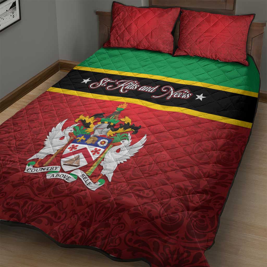 Saint Kitts and Nevis Royal Pattern Quilt Bed Set - Wonder Print Shop
