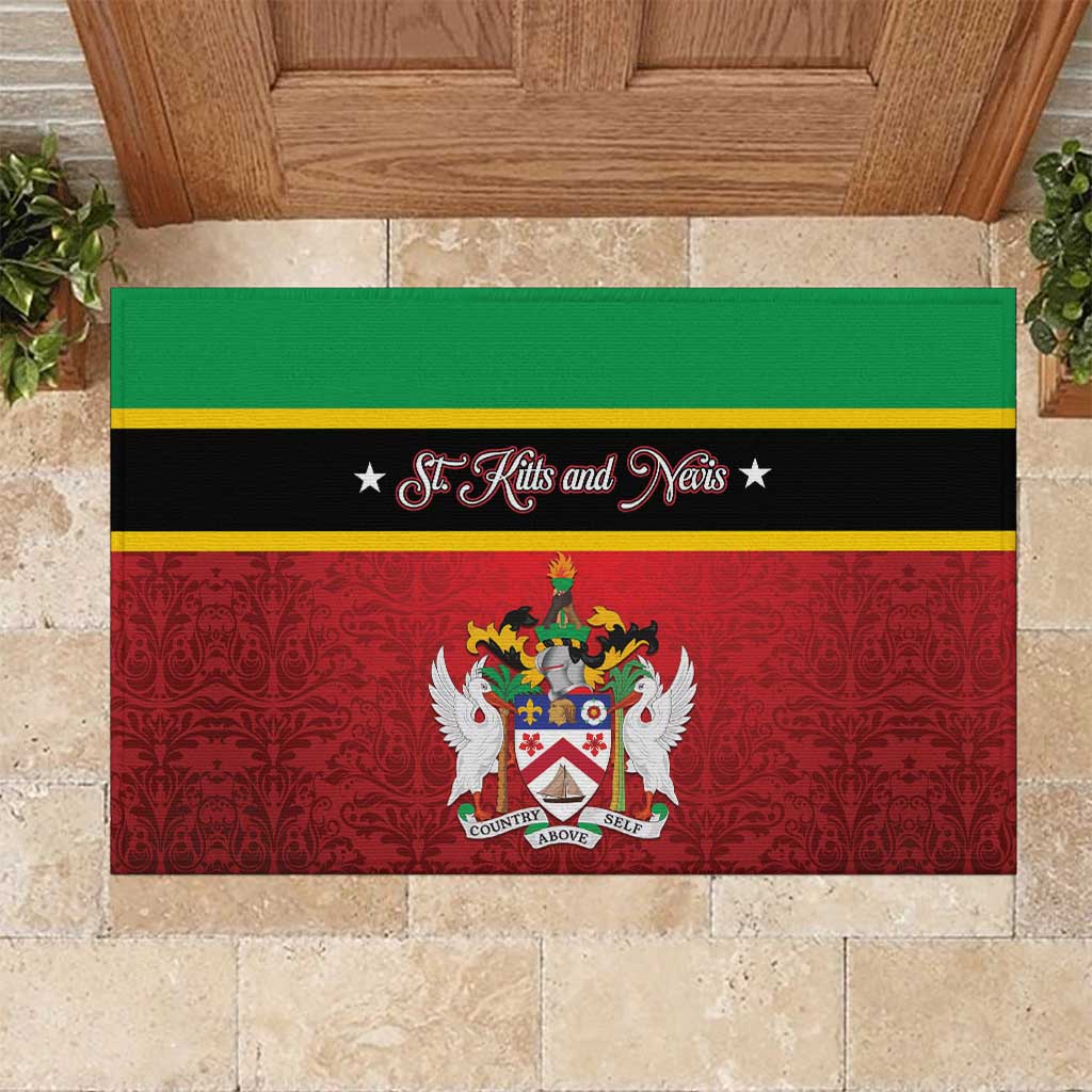 Saint Kitts and Nevis Royal Pattern Rubber Doormat - Wonder Print Shop