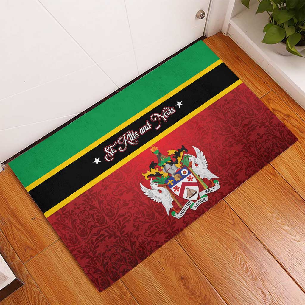 Saint Kitts and Nevis Royal Pattern Rubber Doormat - Wonder Print Shop