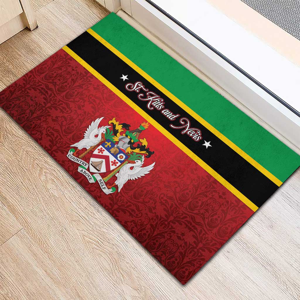 Saint Kitts and Nevis Royal Pattern Rubber Doormat - Wonder Print Shop