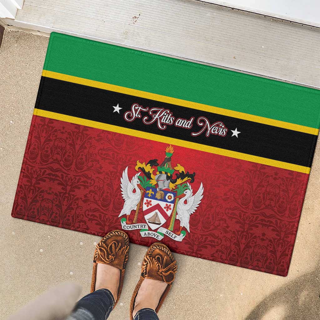 Saint Kitts and Nevis Royal Pattern Rubber Doormat - Wonder Print Shop