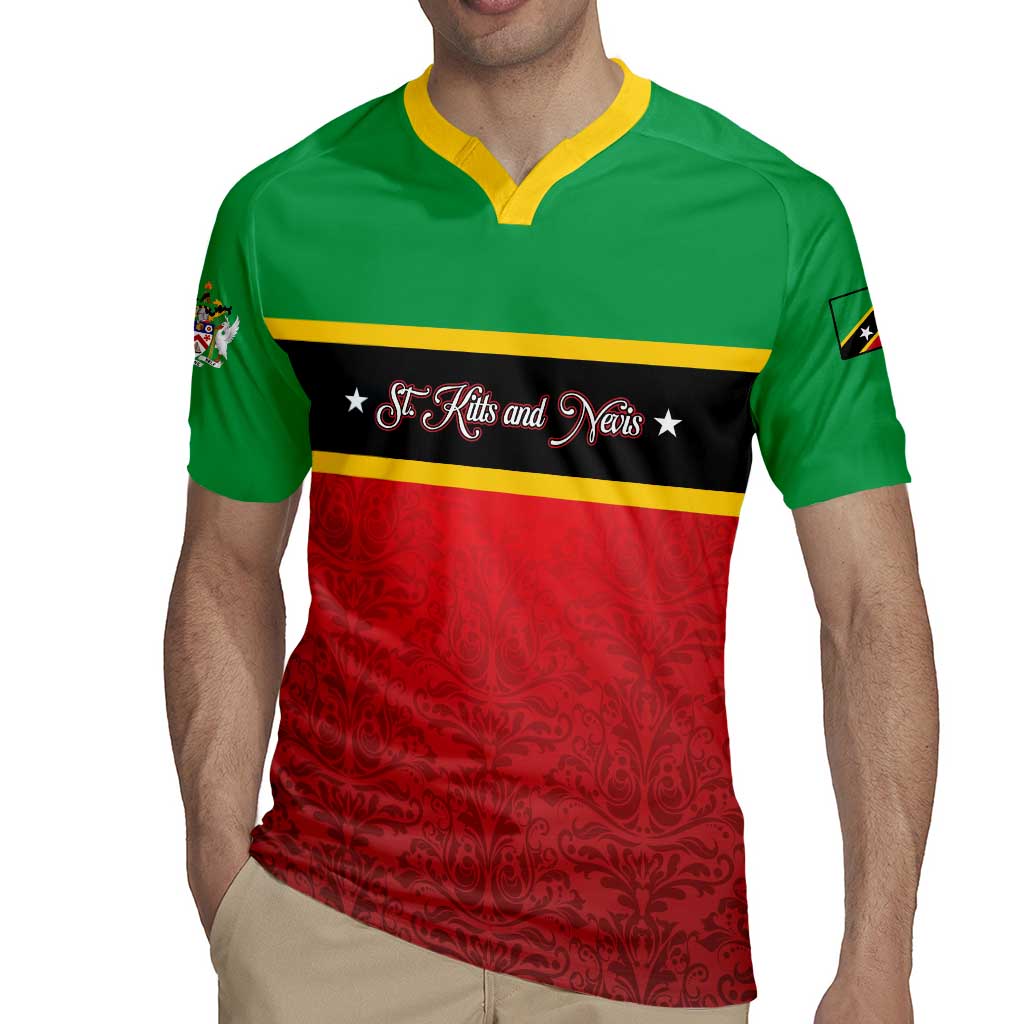 Personalized Saint Kitts and Nevis Royal Pattern Rugby Jersey - Wonder Print Shop