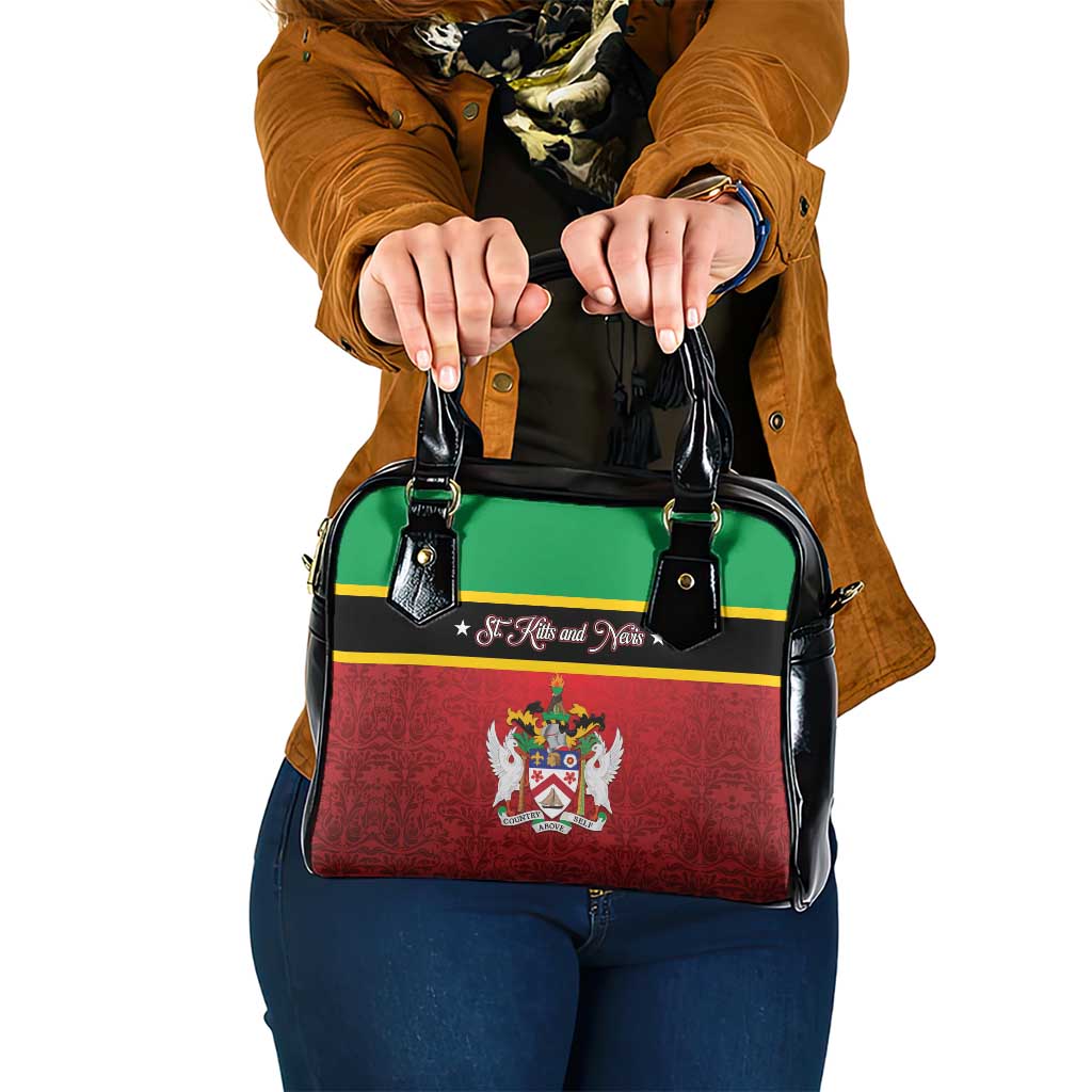 Saint Kitts and Nevis Royal Pattern Shoulder Handbag - Wonder Print Shop