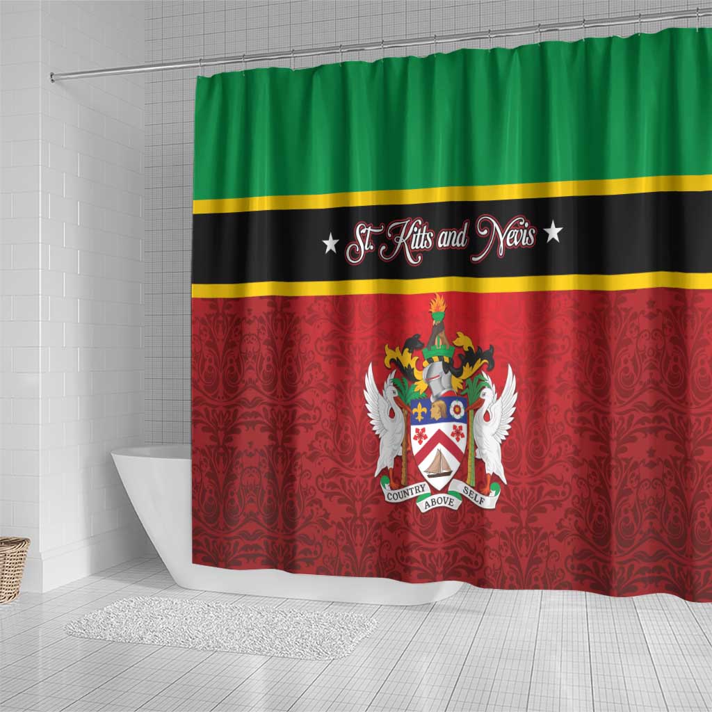 Saint Kitts and Nevis Royal Pattern Shower Curtain - Wonder Print Shop