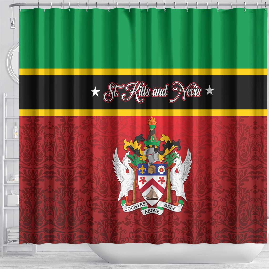 Saint Kitts and Nevis Royal Pattern Shower Curtain - Wonder Print Shop