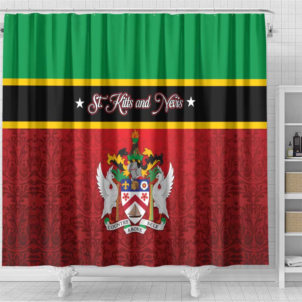 Saint Kitts and Nevis Royal Pattern Shower Curtain - Wonder Print Shop