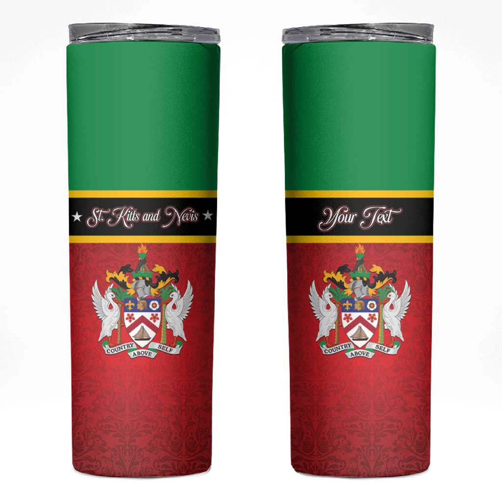 Personalized Saint Kitts and Nevis Royal Pattern Skinny Tumbler - Wonder Print Shop