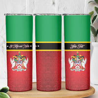 Personalized Saint Kitts and Nevis Royal Pattern Skinny Tumbler - Wonder Print Shop