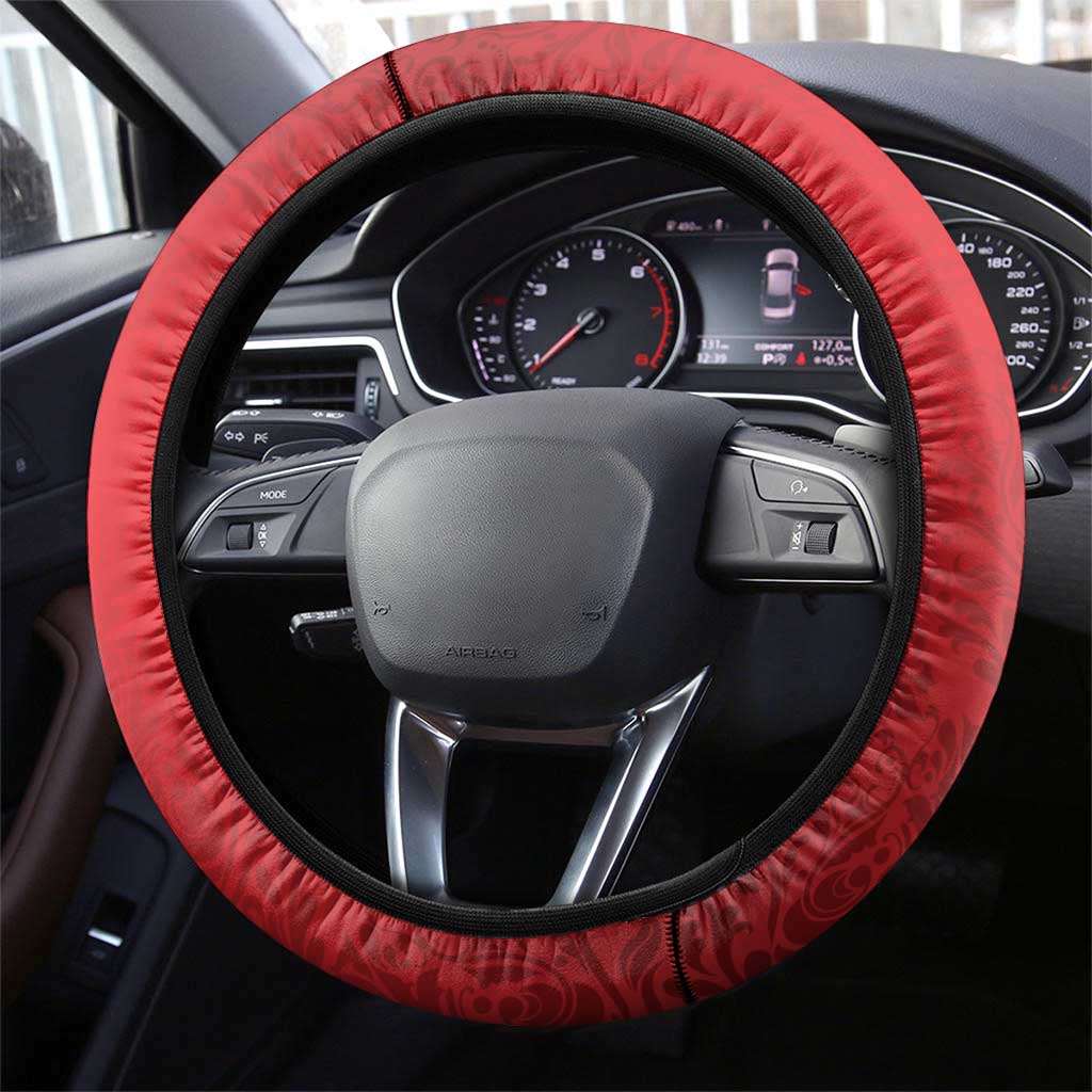 Saint Kitts and Nevis Royal Pattern Steering Wheel Cover - Wonder Print Shop