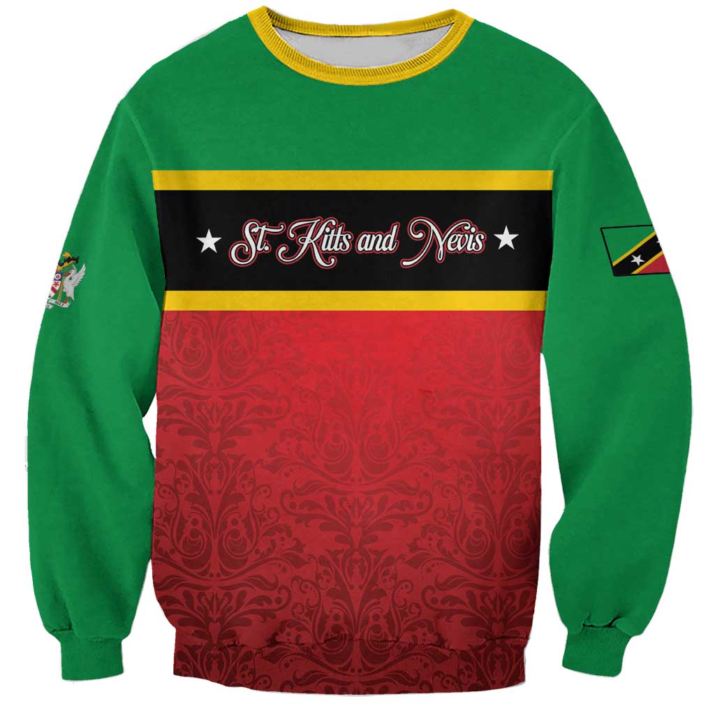 Personalized Saint Kitts and Nevis Royal Pattern Sweatshirt - Wonder Print Shop