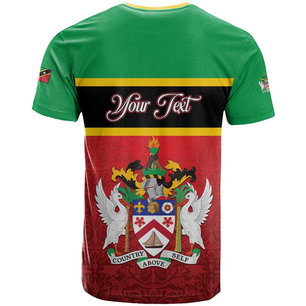 Personalized Saint Kitts and Nevis Royal Pattern T Shirt - Wonder Print Shop