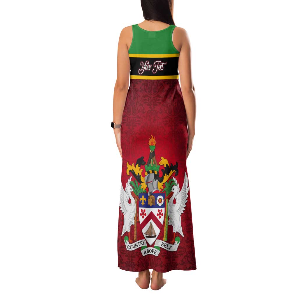 Personalized Saint Kitts and Nevis Royal Pattern Tank Maxi Dress - Wonder Print Shop