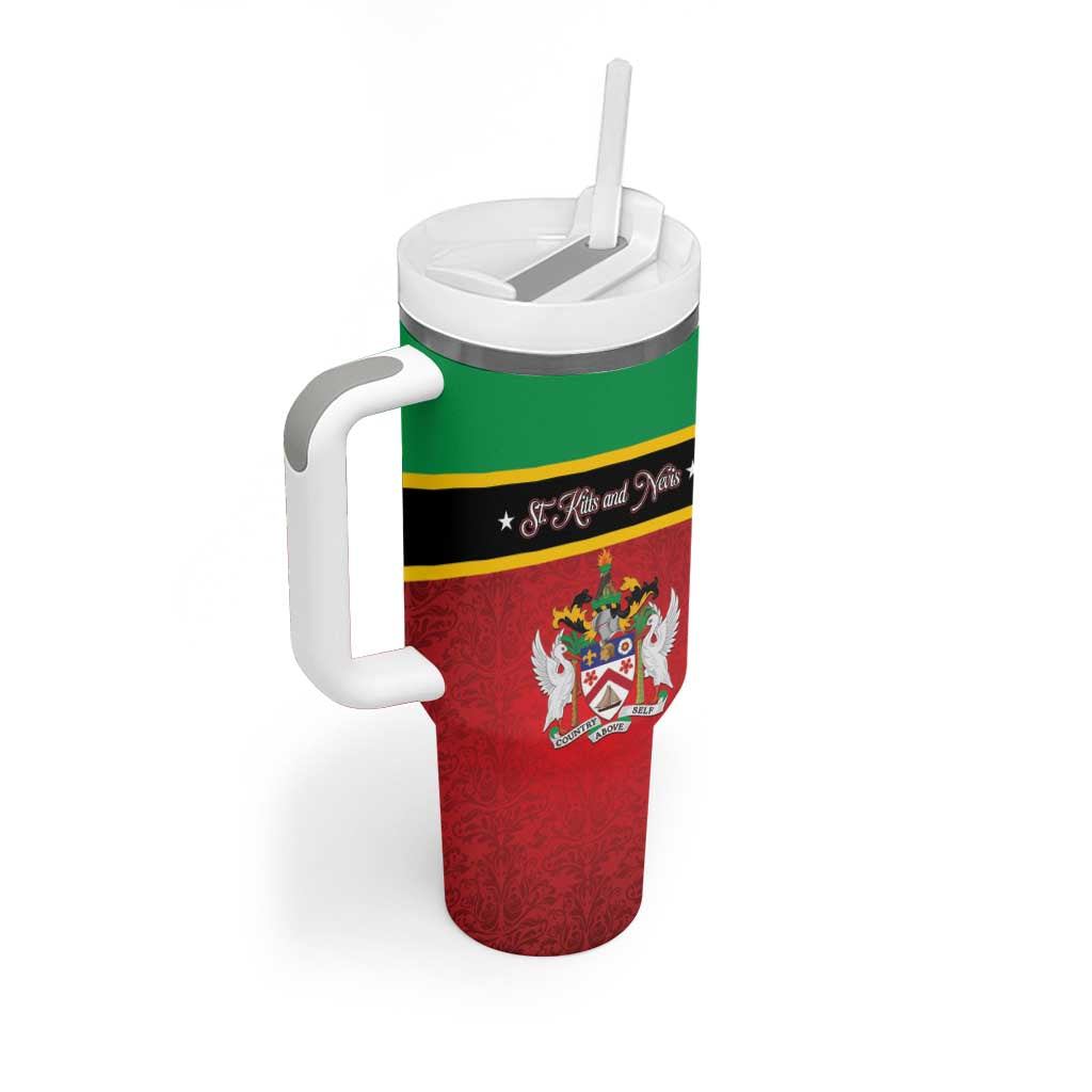 Personalized Saint Kitts and Nevis Royal Pattern Tumbler With Handle - Wonder Print Shop