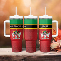 Personalized Saint Kitts and Nevis Royal Pattern Tumbler With Handle - Wonder Print Shop