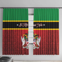 Saint Kitts and Nevis Royal Pattern Window Curtain - Wonder Print Shop