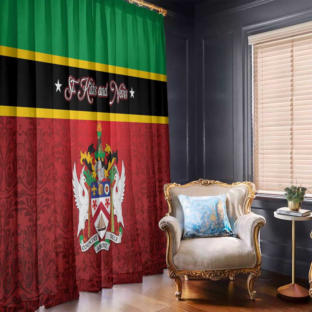 Saint Kitts and Nevis Royal Pattern Window Curtain - Wonder Print Shop