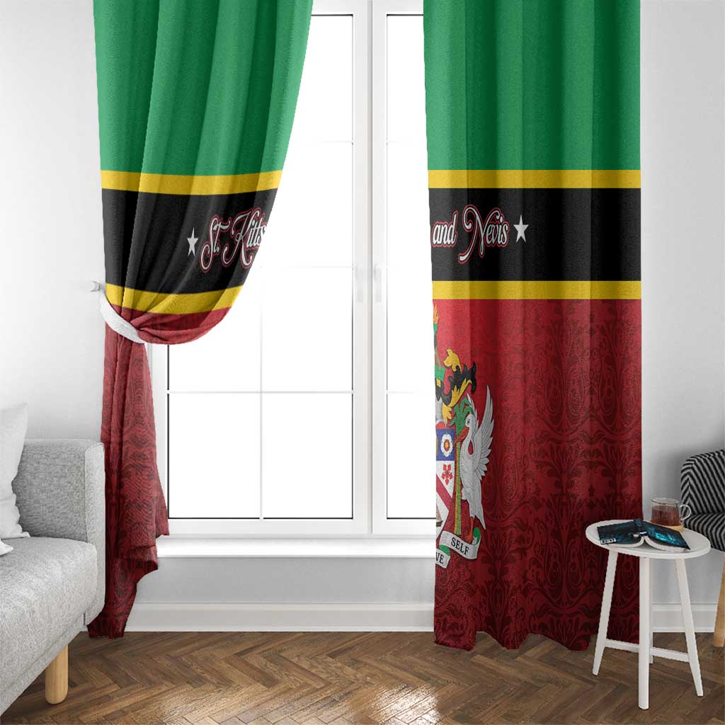 Saint Kitts and Nevis Royal Pattern Window Curtain - Wonder Print Shop