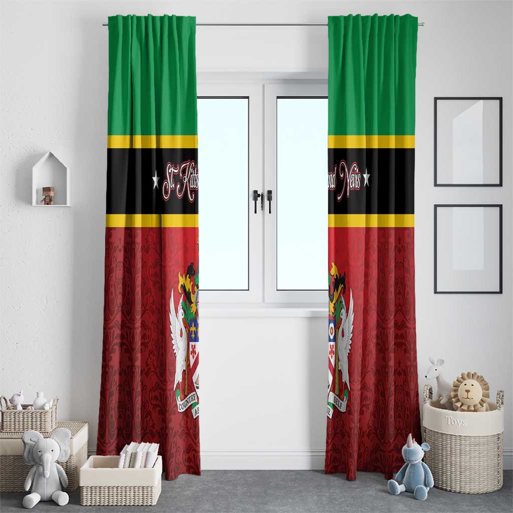 Saint Kitts and Nevis Royal Pattern Window Curtain - Wonder Print Shop