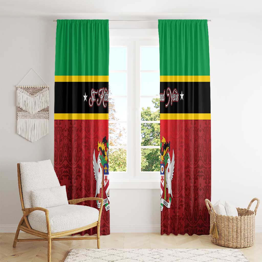 Saint Kitts and Nevis Royal Pattern Window Curtain - Wonder Print Shop