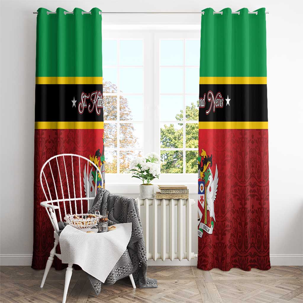 Saint Kitts and Nevis Royal Pattern Window Curtain - Wonder Print Shop