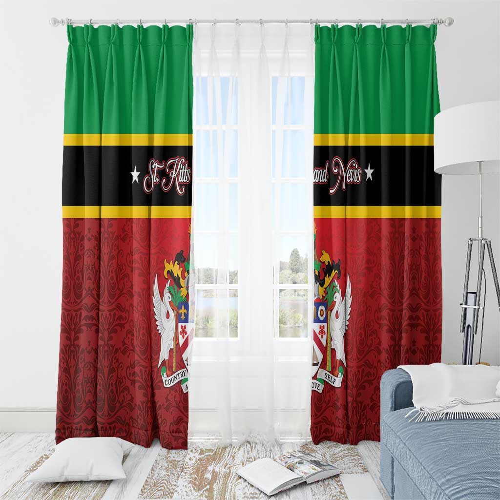 Saint Kitts and Nevis Royal Pattern Window Curtain - Wonder Print Shop
