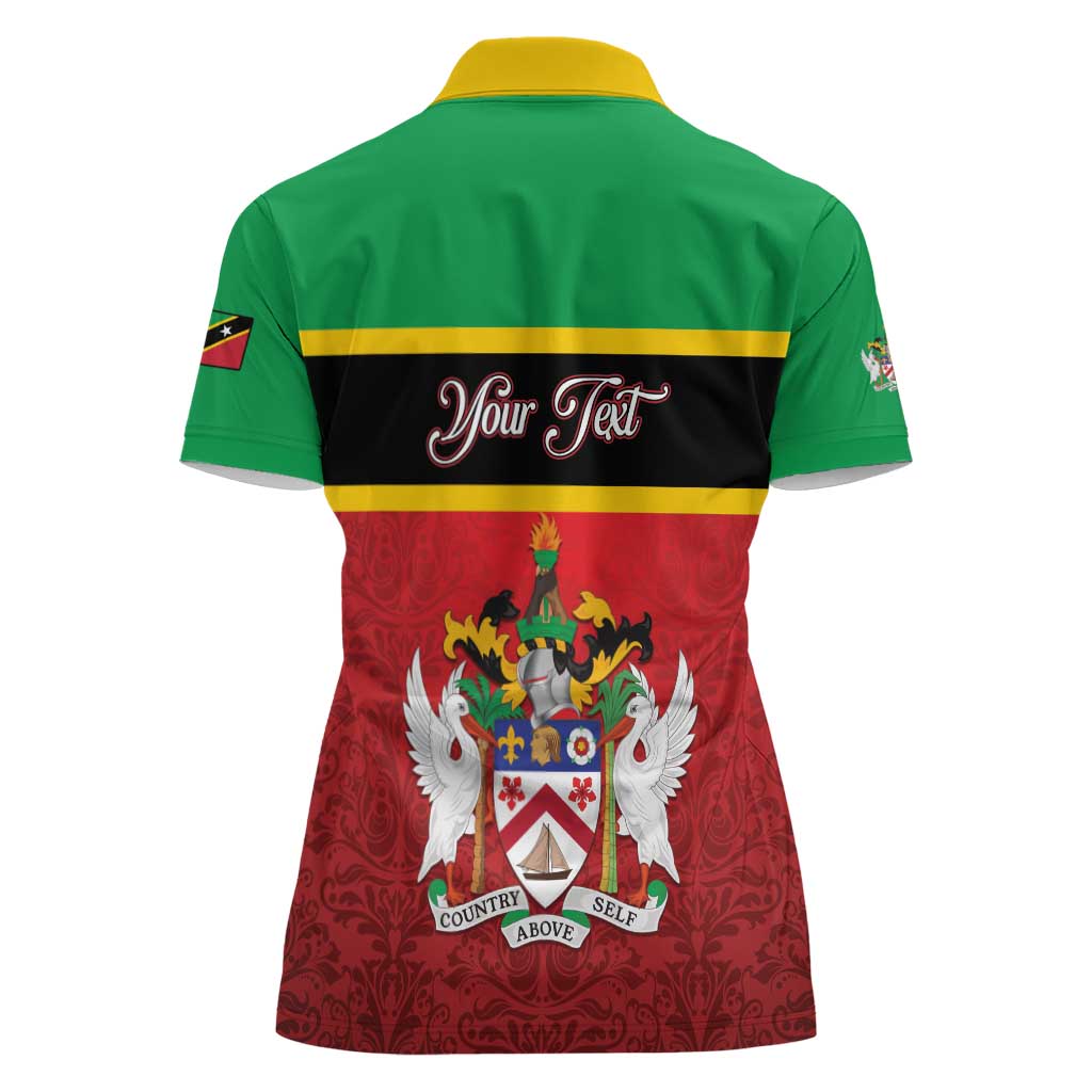 Personalized Saint Kitts and Nevis Royal Pattern Women Polo Shirt - Wonder Print Shop
