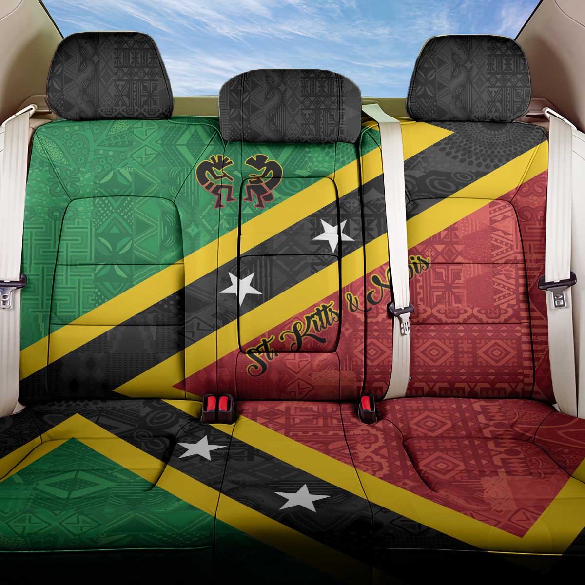 Saint Kitts and Nevis Culturama Back Car Seat Cover African Pattern - Wonder Print Shop