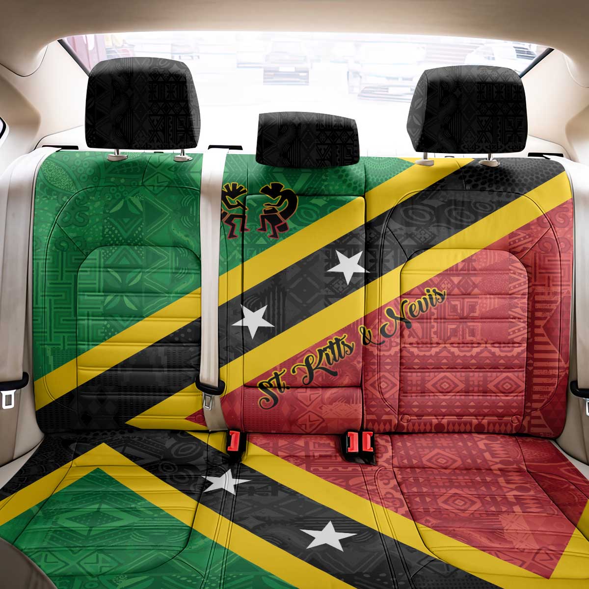 Saint Kitts and Nevis Culturama Back Car Seat Cover African Pattern - Wonder Print Shop