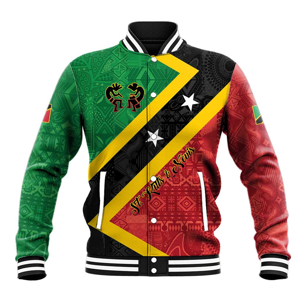Personalized Saint Kitts and Nevis Culturama Baseball Jacket African Pattern - Wonder Print Shop