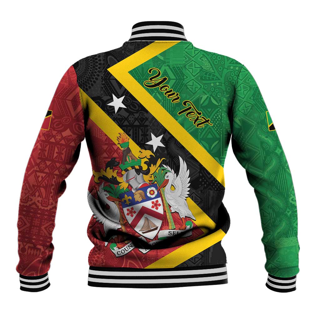 Personalized Saint Kitts and Nevis Culturama Baseball Jacket African Pattern - Wonder Print Shop
