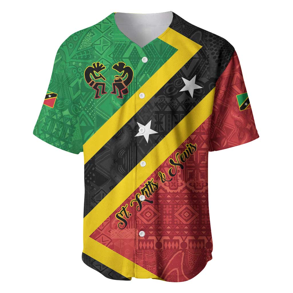 Personalized Saint Kitts and Nevis Culturama Baseball Jersey African Pattern - Wonder Print Shop