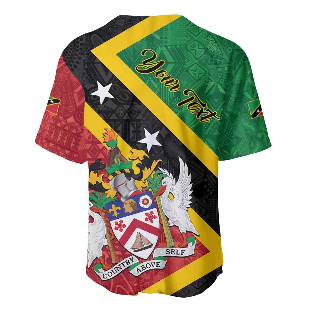 Personalized Saint Kitts and Nevis Culturama Baseball Jersey African Pattern - Wonder Print Shop