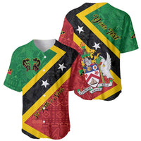Personalized Saint Kitts and Nevis Culturama Baseball Jersey African Pattern - Wonder Print Shop