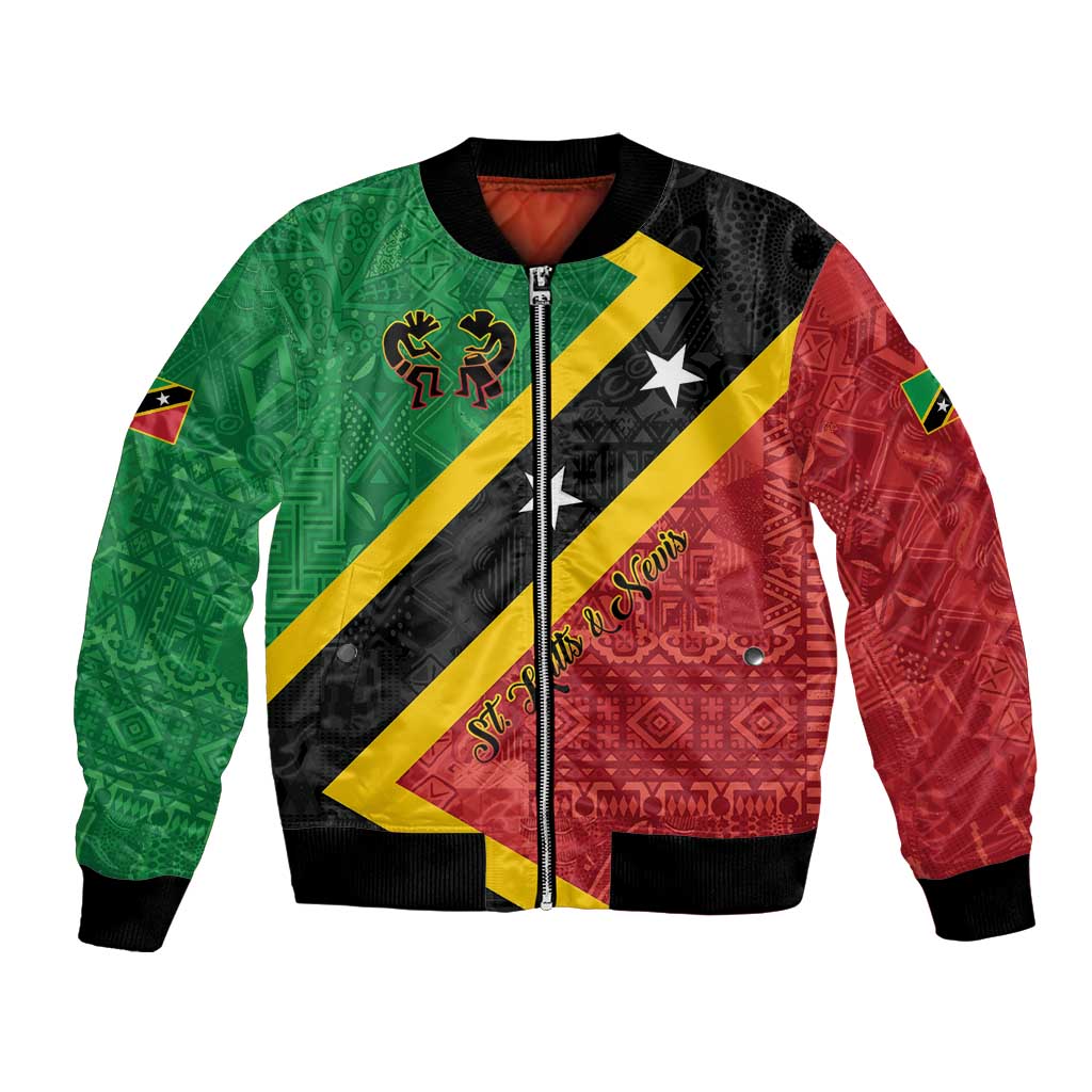 Personalized Saint Kitts and Nevis Culturama Bomber Jacket African Pattern - Wonder Print Shop