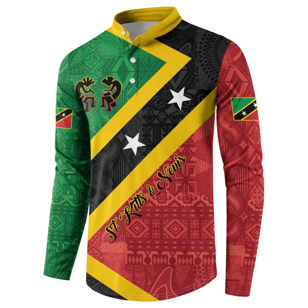 Personalized Saint Kitts and Nevis Culturama Button Sweatshirt African Pattern - Wonder Print Shop