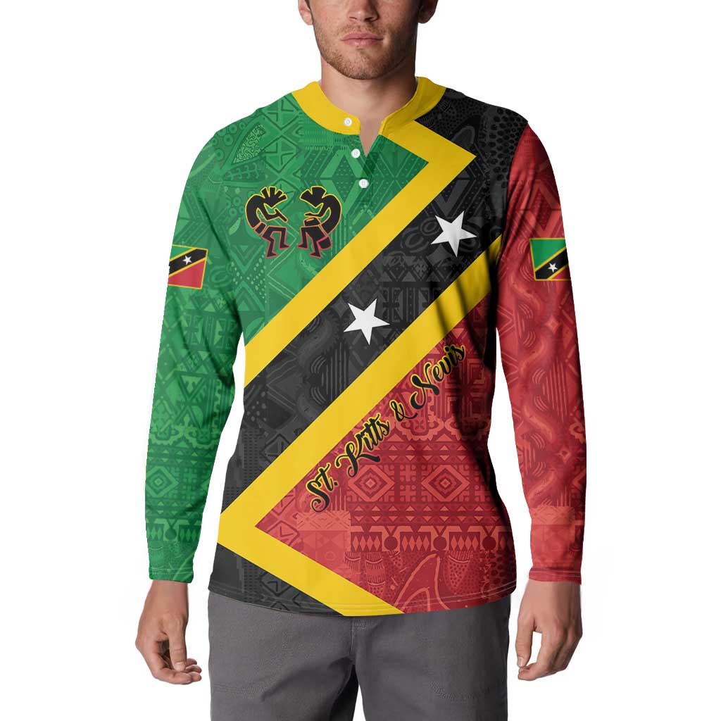Personalized Saint Kitts and Nevis Culturama Button Sweatshirt African Pattern - Wonder Print Shop