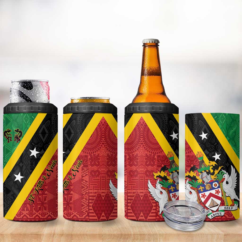 Saint Kitts and Nevis Culturama 4 in 1 Can Cooler Tumbler African Pattern - Wonder Print Shop