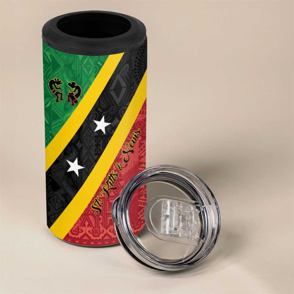 Saint Kitts and Nevis Culturama 4 in 1 Can Cooler Tumbler African Pattern - Wonder Print Shop
