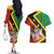 Personalized Saint Kitts and Nevis Culturama Couples Matching Off The Shoulder Long Sleeve Dress and Hawaiian Shirt African Pattern - Wonder Print Shop