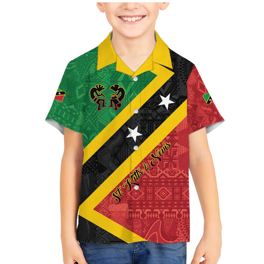 Personalized Saint Kitts and Nevis Culturama Family Matching Mermaid Dress and Hawaiian Shirt African Pattern - Wonder Print Shop