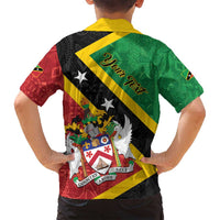 Personalized Saint Kitts and Nevis Culturama Family Matching Off Shoulder Maxi Dress and Hawaiian Shirt African Pattern - Wonder Print Shop