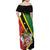 Personalized Saint Kitts and Nevis Culturama Family Matching Off Shoulder Maxi Dress and Hawaiian Shirt African Pattern - Wonder Print Shop