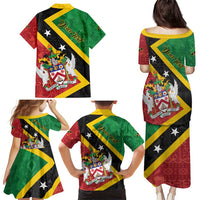 Personalized Saint Kitts and Nevis Culturama Family Matching Puletasi and Hawaiian Shirt African Pattern - Wonder Print Shop